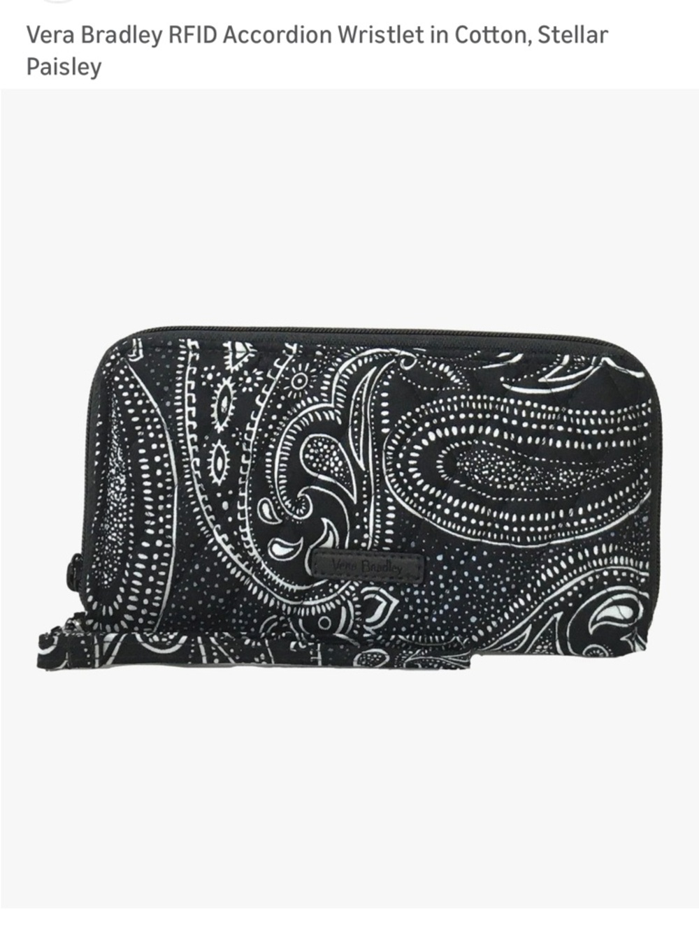 Vera Bradley RFID Accordion Cotton Wristlet in Stellar Paisley Print